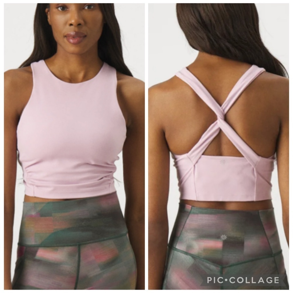 NWT Athleta Conscious Twist Crop Bra in Pink XL